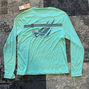 Tailor Vintage Quick Dry Pool Blue Activewear Shirt NEW Med